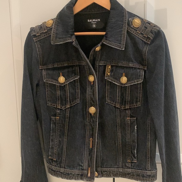 Balmain black denim jacket 40 - Picture 3 of 5